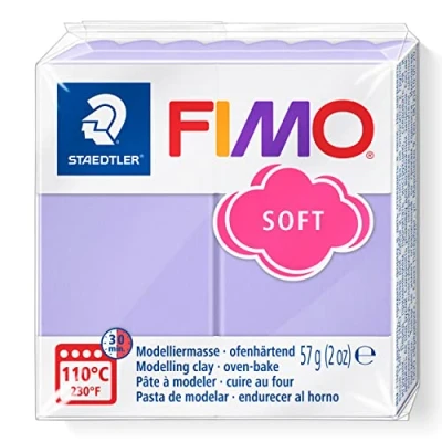 Abbildung von STAEDTLER ofenhärtende Modelliermasse FIMO soft, flieder, weich und geschmeidig, speziell für Einsteiger Hobbykünstler, Normalblock 57g, 8020 605
