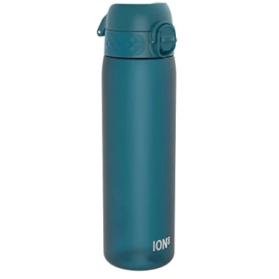 Abbildung von Ion8 Trinkflasche, 500 ml, Auslaufsicher, Einhandöffnung, Sichere Verriegelung, Spülmaschinenfest, BPA frei, Tragegriff, Klappdeckel, Leicht zu Reinigen, Klimaneutral, Dunkles Blaugrün