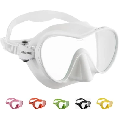 Abbildung von Cressi F1 Maske Rahmenlose zum Tauchen und Schnorcheln, Weiß, Einheitsgröße, Unisex Erwachsene