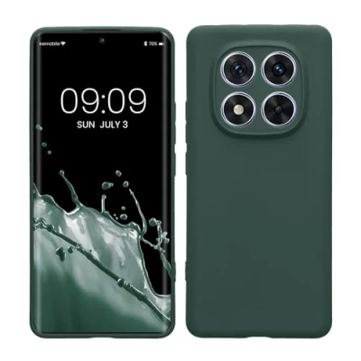 Abbildung von kwmobile Handyhülle kompatibel mit Xiaomi Redmi Note 14 Pro 5G / Poco X7 Hülle Handy Case aus weichem Silikon in Moosgrün