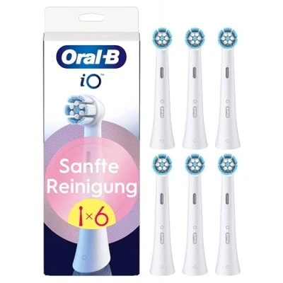 Abbildung von Oral B iO Sanfte Reinigung, Original Aufsteckbürsten, geeignet für empfindliches Zahnfleisch, Weiß, 4 Stück
