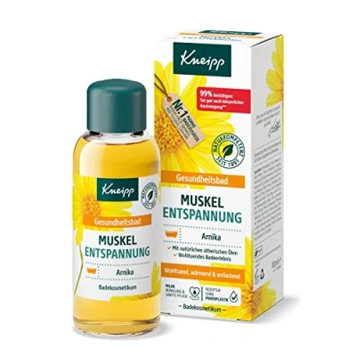 Abbildung von Kneipp Gesundheitsbad Muskel Entspannung Badeöl mit wertvollem Extrakt der Arnika &amp; ätherischen Ölen aus Cabreuva, Rosmarin Pinus Arten belebt tut gut nach körperlicher Anstrengung 100ml