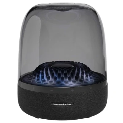 Abbildung von Harman Kardon Aura Bluetooth Box in Schwarz Tragbarer Lautsprecher mit 360 Grad Klang