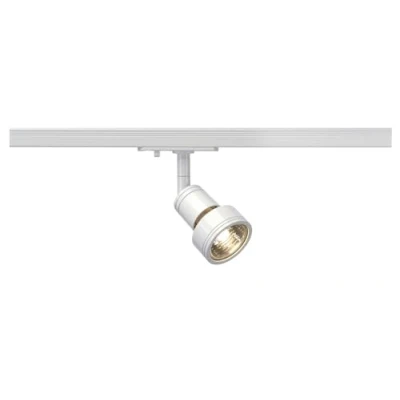 Abbildung von SLV PURI LED Schienen Strahler, Dreh und schwenkbarer 1 Phasen Deckenstrahler, Deckenleuchte, Schienensystem, Innenleuchte GU10, weiß, inkl. 1Phasen Adapter