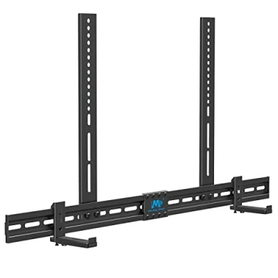 Abbildung von Mounting Dream Universal Soundbar Halterung für Soundbars mit/ohne Montageloch bis zu 9kg, mit Anti Rutsch Sockelhalter, an TV Halterung, Ständer, Wand oder Fernseher montieren MD5425 03