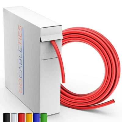 Abbildung von Gocableties Hochwertige Schrumpfschlauch Rot 3,2 mm x 11 m Schrumpfverhältnis 2:1 wasserdichter schrumpfschläuche zur Kabelisolierung, Markierung, Kabelbündelung und für Reparaturen