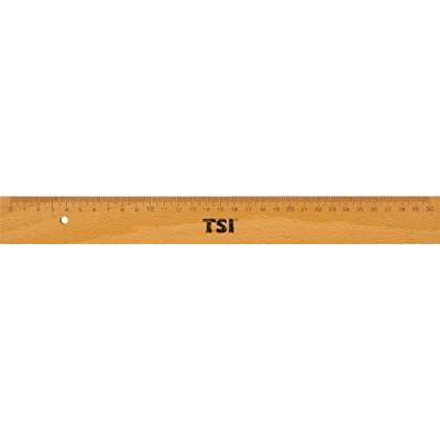 Abbildung von TSI Lineal 30 cm aus Holz, mit Metallkante, Art.Nr. 46230