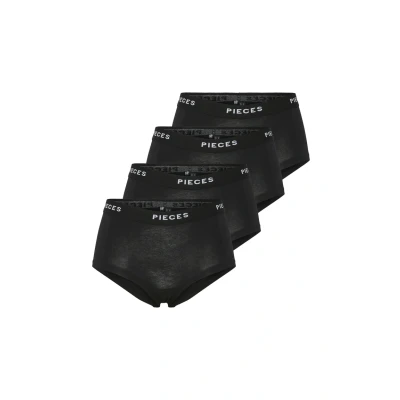 Abbildung von Pieces Pclogo LADY Solid 4 PACK Panties, Damen, Größe: XS, Black