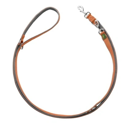 Abbildung von HUNTER Verstellbare Führleine NEOPREN, Farbe: Kupfer/grau, strapazierfähiges Nylon, 3 fache Verstellmöglichkeit, weiche Neoprenpolsterung, ideal für Alltag und Training, Größe: 20/200