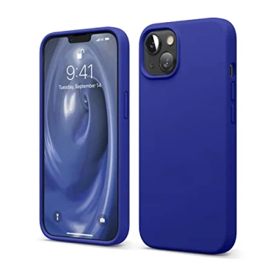Abbildung von elago Liquid Silicone Case Kompatibel mit iPhone 13 Hülle (6,1&quot;), Hochwertiges Silikon, Rundumschutz Handyhülle : 3 Layer Struktur Schutzhülle, Kratzfestes Weiches Mikrofaserfutter (Kobaltblau)