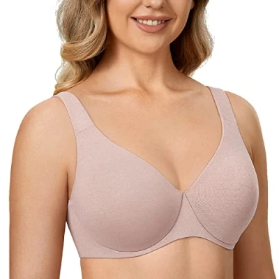Abbildung von DELIMIRA AISILIN Damen Minimizer BH mit Bügel ohne Polster Vollschalen Große Größen Unterwäsche Cameo Heather 90C