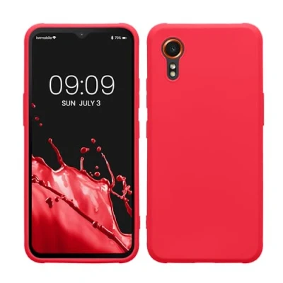 Abbildung von kwmobile Hülle kompatibel mit Samsung Galaxy Xcover7 weiches TPU Silikon Case Cover geeignet für kabelloses Laden Neon Pink