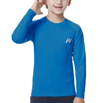 Abbildung von MEETWEE Kinder Jungen UV Shirt Langarm Schwimmshirt Badeshirt Lange SPF 50+ Sonnenschutz Top Rashguard Badebekleidung Schnelltrocknend