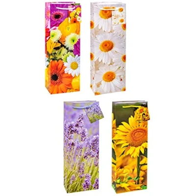Abbildung von TSI Geschenktüten BLUMEN Mix, 12er Packung, Größe: Flasche (HxBxT 36 x 12 8 cm), Art. Nr. 84283
