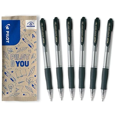 Abbildung von PILOT Super Grip, Kugelschreiber, 6er Set in M (Schwarz)