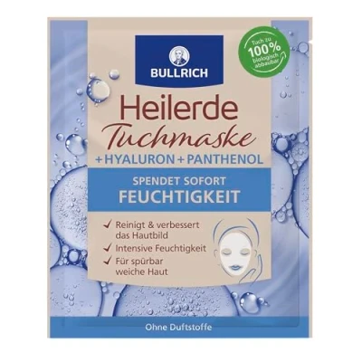 Abbildung von Bullrich Heilerde Tuchmaske + Hyaluronsäure Spender der Haut Feuchtigkeit Vegan 1