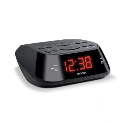 Abbildung von Metronic 477003 Uhrenradio Radiowecker Schlummerfunktion Sleeptimer Roter Zeitanzeige Schwarz