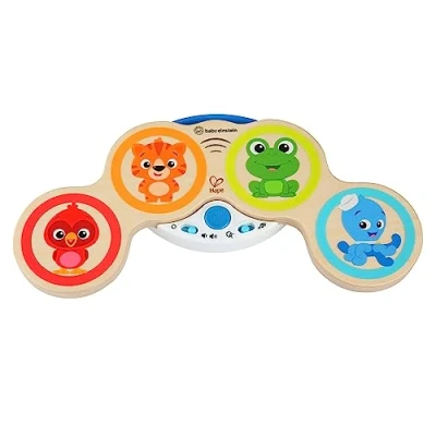Abbildung von Baby Einstein Hape Magic Touch Trommel, hochwertiges Musikspielzeug aus Holz, ab 6 Monaten