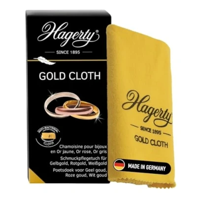 Abbildung von Hagerty Gold Cloth Goldputztuch 36 x 30 cm I Imprägniertes Reinigung Schmucktuch aus Baumwolle für erneuerten Glanz Effizientes Schmuck Poliertuch Gelbgold Rotgold Rosegold Weißgold