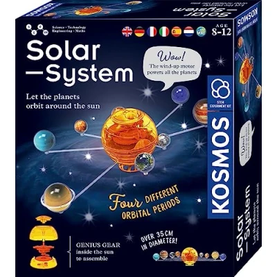 Abbildung von Kosmos 617097 Sonnensystem, Lass die Planeten um Sonne kreisen, mechanisches Modell, Experimentierkasten für Kinder ab 8 12 Jahre zu Astronomie und Weltall, mehrsprachige Anleitung