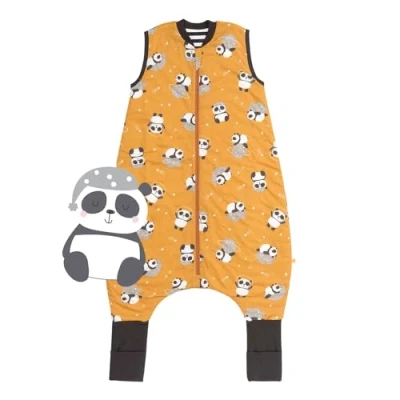 Abbildung von schlummersack Schlafsack mit Füßen Sommer 1 Tog 90 cm dünn Panda Kinder Beinen und verlängerten Bündchen für eine Körpergröße 100cm