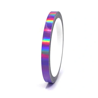 Abbildung von Finest Folia (0,79/m) 10 Meter Hologramm Zierstreifen Basteln Möbel Auto Motorrad Modellbau Deko Dekorstreifen Klebestreifen selbstklebend DIY (Hologramm Lila, 7mm Breite)