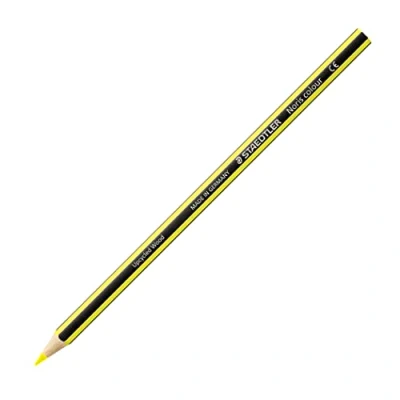 Abbildung von STAEDTLER Buntstifte Noris colour, lichtgelb, rutschfeste Soft Oberfläche, hohe Bruchfestigkeit, Made from Upcycled Wood, intensive Farben, Sechskantformat, 12 lichtgelbe Farbstifte, 185 10