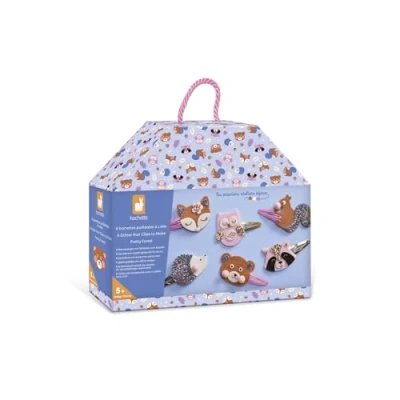 Abbildung von Janod J09180 Set mit 6 Haarspangen Tiere des Waldes Kit Kreative Freizeitgestaltung Kinder Lernen für Feinmotorik und Kreativität Ab 5 Jahre