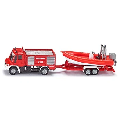 Abbildung von Siku 1636 Unimog Fire Engine mit Boot Die Cast Fahrzeug für Kinder 1 Zählung