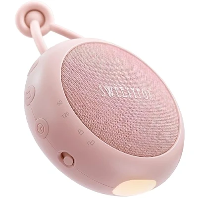 Abbildung von Sweety Fox White Noise Machine Baby Rosa Einschlafhilfe Babys, Wiegenlied Baby, Nachtlicht und Weißes Rauschen 15 Klänge, USB Aufladbar