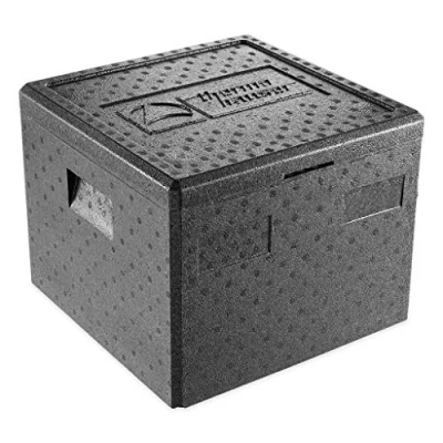 Abbildung von thermohauser EPP Thermobox Pizza schwarz mit Deckel 32,5 Liter 41 x cm Pizzabox für Lieferservice