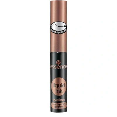 Abbildung von essence cosmetics liquid ink eyeliner waterproof brown,Eye Liner,Pinselapplikator,wasserfest,Nr. 02 Ash brown,braun,definierend,langanhaltend,farbintensiv,wasserfest,vegan,ohne Parfüm (3ml)