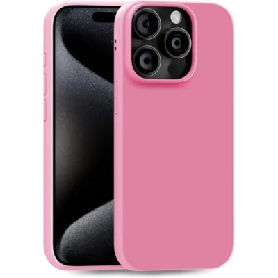 Abbildung von MyGadget Hülle kompatibel mit iPhone 15 Pro robuste Silikon Schutzhülle TPU Case Slim Silikonhülle Back Cover Ultra Kratzfest Handyhülle matt Rosa