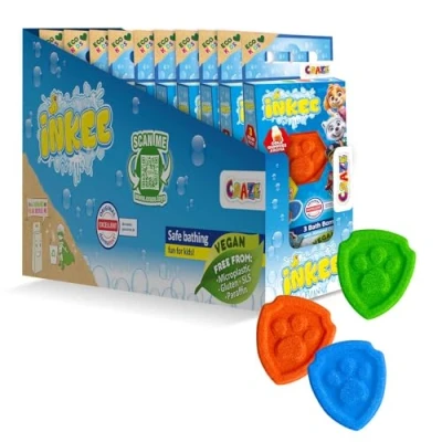 Abbildung von INKEE Paw Patrol Mini Badebomben Kinder 10er Pack 30 Badekugeln in 3 Farben mit Mandelöl &amp; Colagummi Aroma