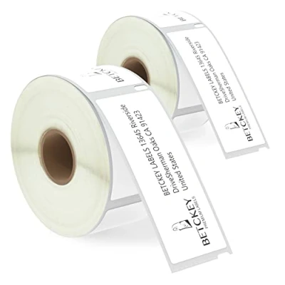 Abbildung von BETCKEY 2 Rollen 99012 Selbstklebende Etiketten Kompatibel mit DYMO S0722400, 36mm x 89mm, 520 Adressetiketten (Groß) für LabelWriter 450, 4XL NICHT passend 550 oder 5XL
