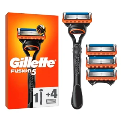 Abbildung von Gillette Fusion5 Rasierer für Männer, 1 Rasierer, 4 Ersatzklingen, mit Gleitstreifen ein sanftes Gleiten und 5 Klingen eine gründliche, langanhaltende Rasur