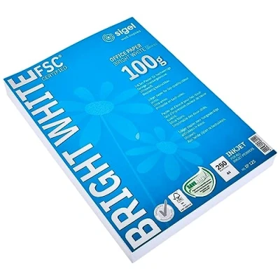 Abbildung von SIGEL IP125 InkJet Papier A4 ultraweiß, beidseitig bedruckbar, 100 g, 250 Blatt, aus nachhaltigem Papier, scharfes Druckbild und brillante, kontrastreiche Farbausdrucke