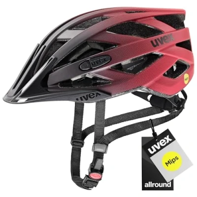 Abbildung von uvex i vo cc MIPS Leichter Allround Helm für Damen und Herren Sysytem erweiterbar mit LED Licht Black red matt 56 60 cm