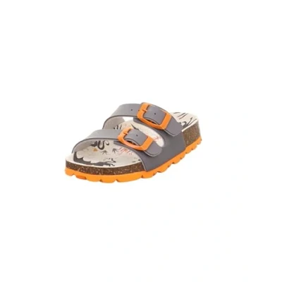 Abbildung von Superfit Mädchen FUSSBETTPANTOFFEL Hausschuhe, GRAU/ORANGE 2100