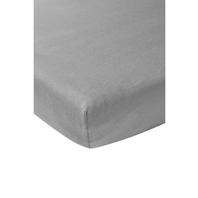 Abbildung von Meyco 564004 Jersey Spannbetttuch, Grau, 60x120cm (Kinderbett) 100% Baumwolle, Dunkelgrau