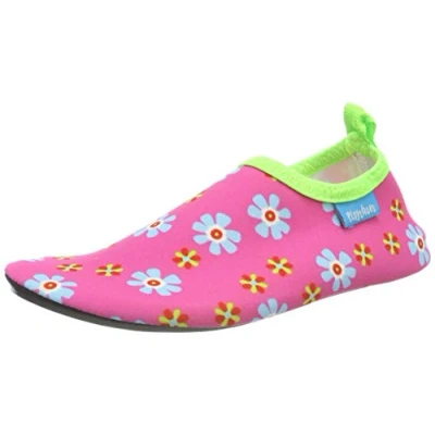 Abbildung von Playshoes Barfuß Badeslipper Aqua Schuhe, Pink Blumen, 28/29 EU