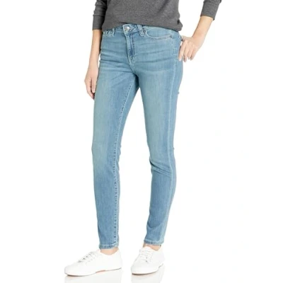 Abbildung von Amazon Essentials Damen Skinny Jeans, Halbhoch, Hellblau Gebleicht, 48 Kurz