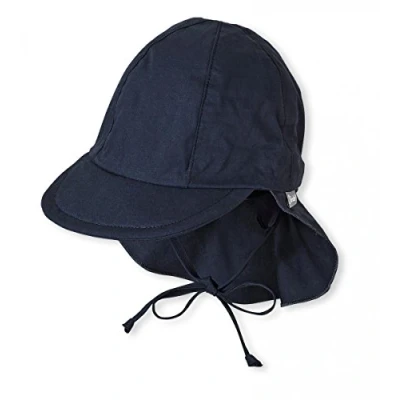 Abbildung von Sterntaler Unisex Kinder Schirmmütze Mit Nackenschutz Bindebänder Und Einsteckbaren Ohrenklappen Mütze, Marine, 45 EU
