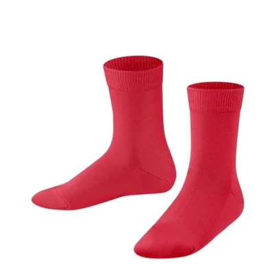 Abbildung von FALKE Unisex Kinder Socken Family K SO nachhaltige biologische Baumwolle einfarbig 1 Paar, Rot (Lipstick 8000) neu umweltfreundlich, 31 34