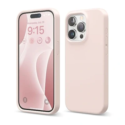 Abbildung von elago Liquid Silikon Hülle kompatibel mit iPhone 15 Pro Premium Handyhülle Rundumschutz [4 Schichten Anti Shock Struktur], Weiches Mikrofaserfutter