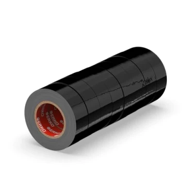 Abbildung von ERKO Isolierband Schwarz 8er Pack 19mm x 20m PVC, Elektrische Leitungen Reparatur, Hochflexibel mit starker Klebekraft, Chemiebeständig, Wasserfest, Klebeband