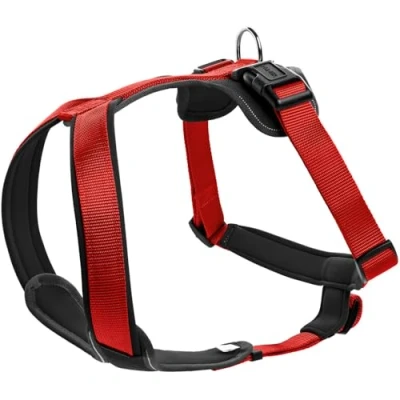 Abbildung von HUNTER NEOPREN Hundegeschirr, Nylon, gepolstert mit Neopren, S 42 53 cm, rot/schwarz