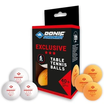 Abbildung von Schildkröt Unisex Erwachsene Donic Tischtennisball 3 Stern Avantgarde, Poly 40+ Qualität, 6 Stk. im Blister, weiß / 3x orange, 608533, 6er Karton