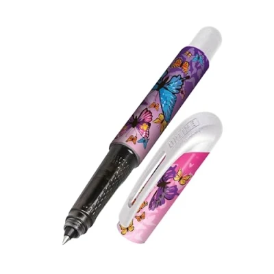 Abbildung von Online College Butterfly Tintenroller mit Patrone I Ergonomischer Rollerball für Rechts &amp; Linkshänder Design Kinder Erwachsene inkl. Kombipatrone Made in Germany