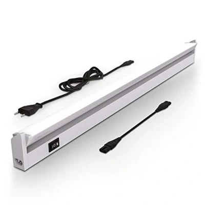 Abbildung von B.K.Licht LED Leiste mit Ein Ausschalter, warmweiß bis neutralweiß einstellbar, erweiterbar, Unterbauleuchte Küche, Lichtleiste Schrankbeleuchtung, Lampe, 54,7x6,1x2,4 cm, Silberfarbig